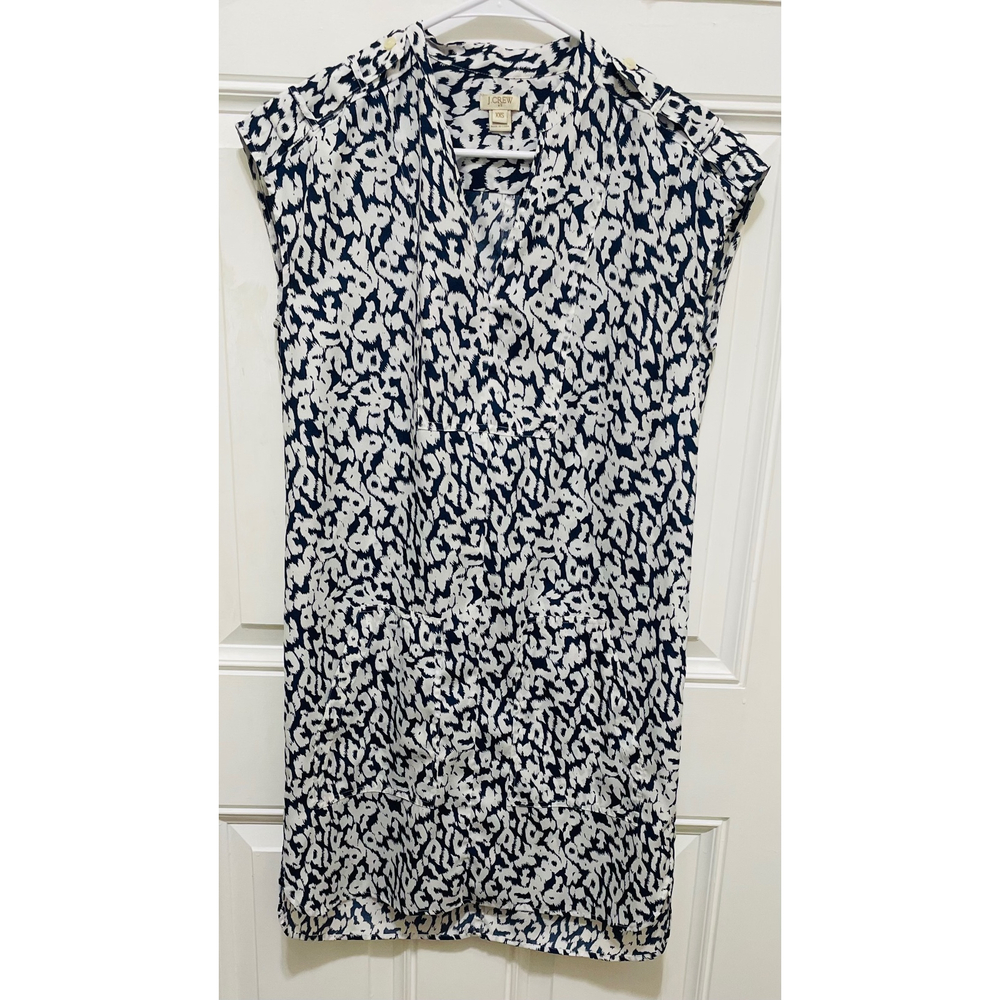 J.Crew Shift Dress Leopard Print Sleeveless Casual Career XXS‎